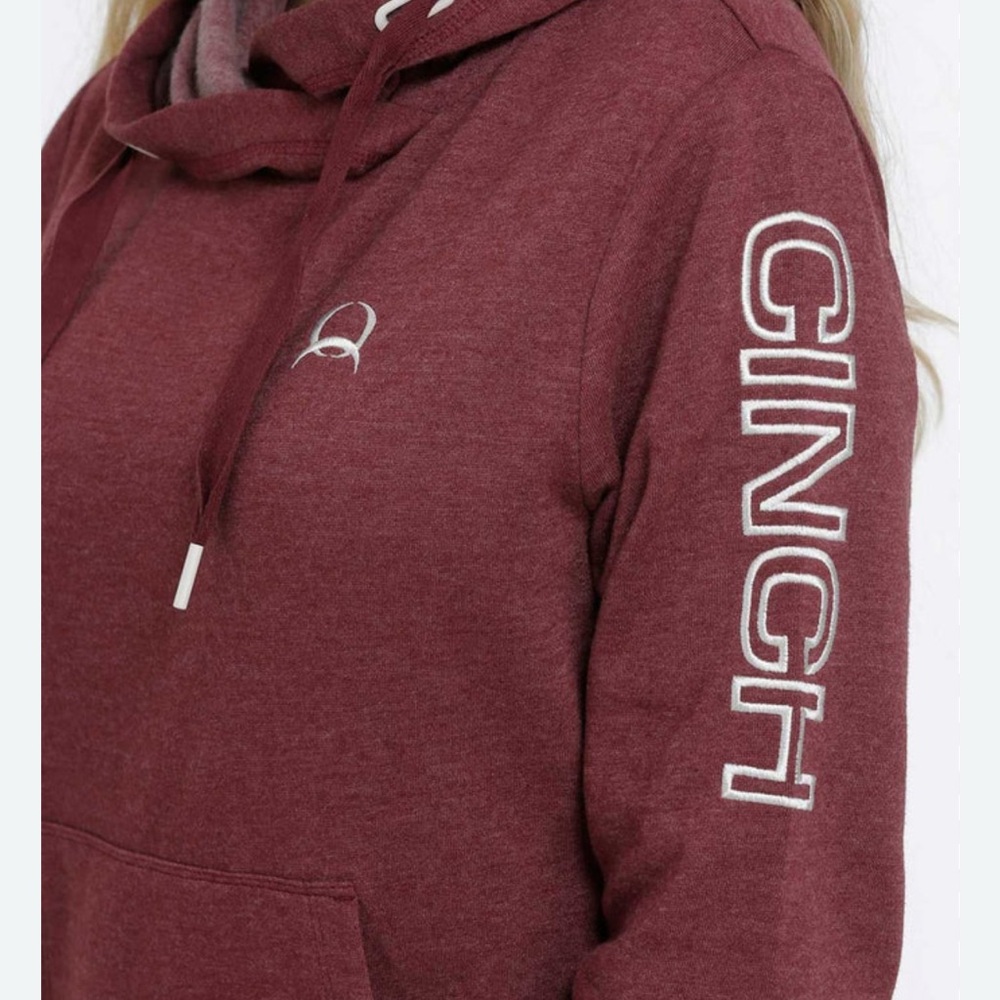 Cinch Red Long Sleeve Hoodie Sweatshirt